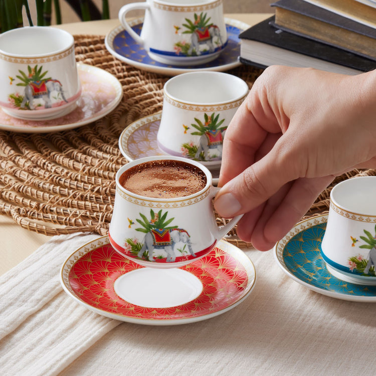 KARACA ESME 6-PERSON 100 ML COFFEE CUP SET, MULTICOLOR