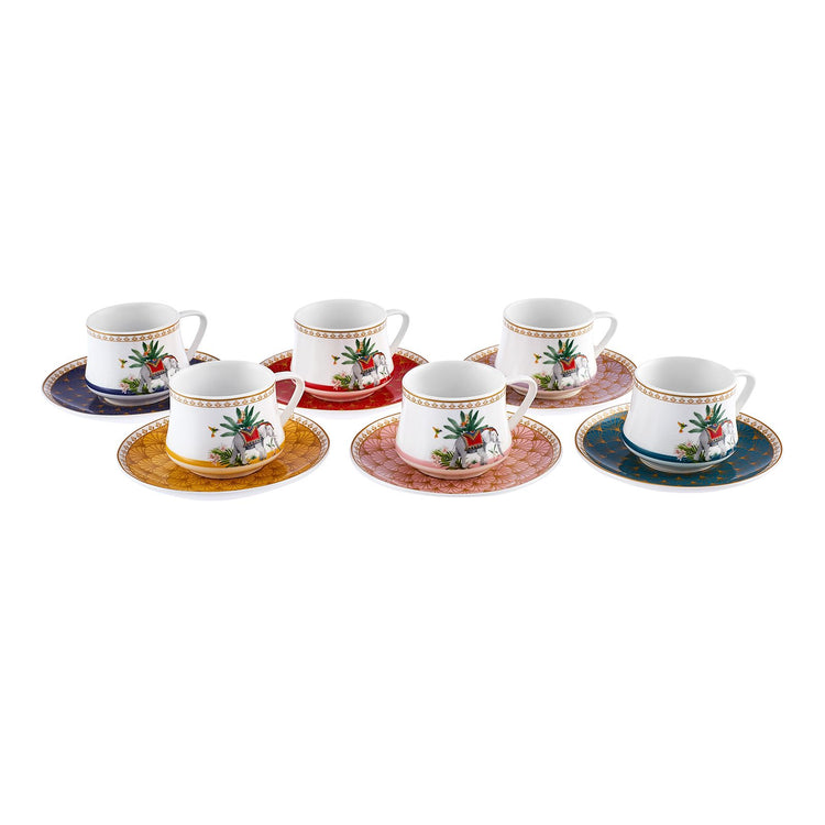 KARACA ESME 6-PERSON 100 ML COFFEE CUP SET, MULTICOLOR