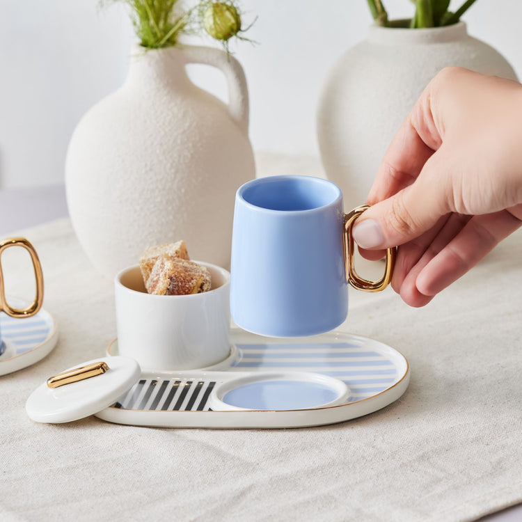 KARACA JULES BLUE 80 ML 2-PERSON CUP SET