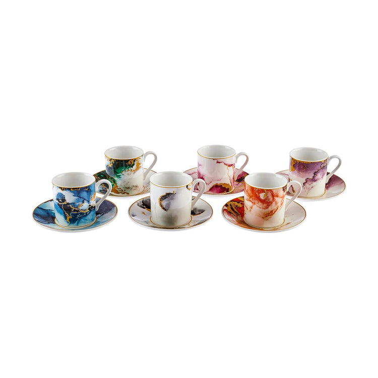 KARACA ATES 6-PERSON 80 ML COFFEE CUP SET, MULTICOLOR