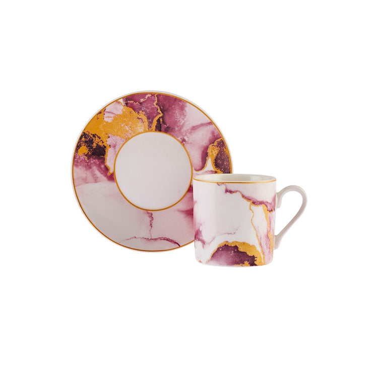 KARACA ATES 6-PERSON 80 ML COFFEE CUP SET, MULTICOLOR