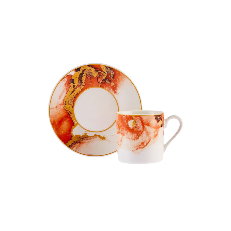 KARACA ATES 6-PERSON 80 ML COFFEE CUP SET, MULTICOLOR