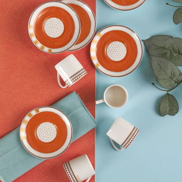 KARACA BONITA 6-PERSON COFFEE CUP, ORANGE