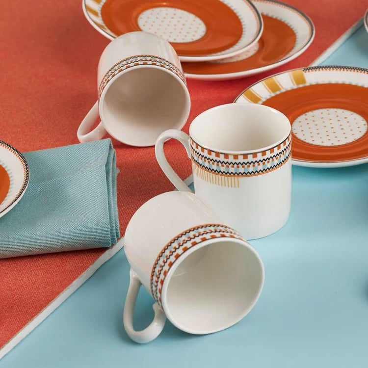 KARACA BONITA 6-PERSON COFFEE CUP, ORANGE