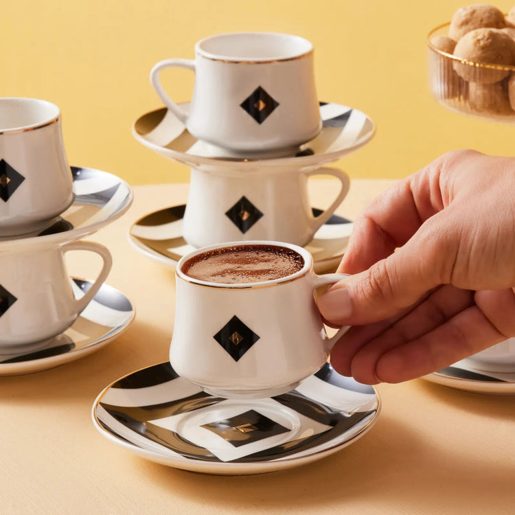 KARACA ROLL 6-PERSON COFFEE CUP, BLACK