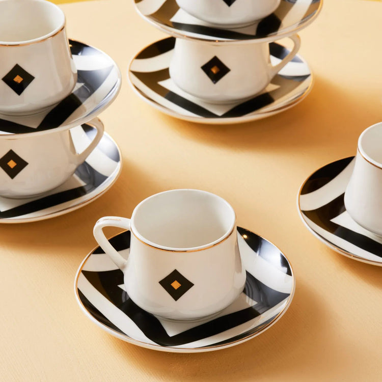 KARACA ROLL 6-PERSON COFFEE CUP, BLACK