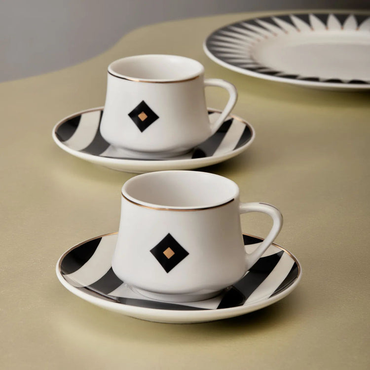 KARACA ROLL 6-PERSON COFFEE CUP, BLACK