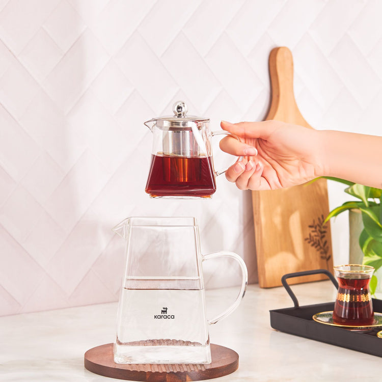 KARACA GIZA BOROSILICATE GLASS TEA POT SET