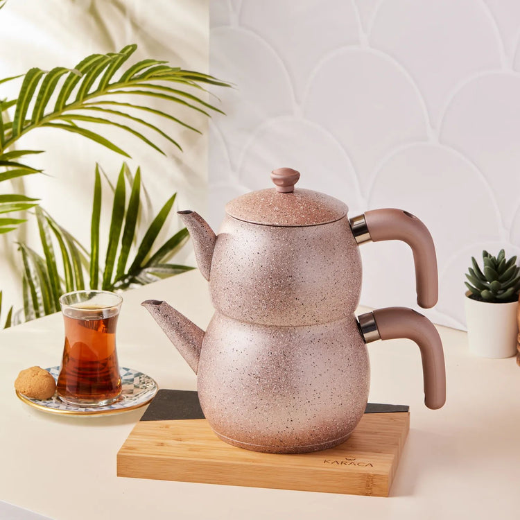 KARACA BIOGRANIT STEEL PLUS TEAPOT, ROSE