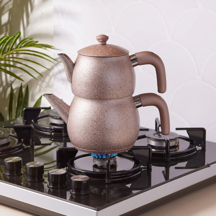 KARACA BIOGRANIT STEEL PLUS TEAPOT, ROSE