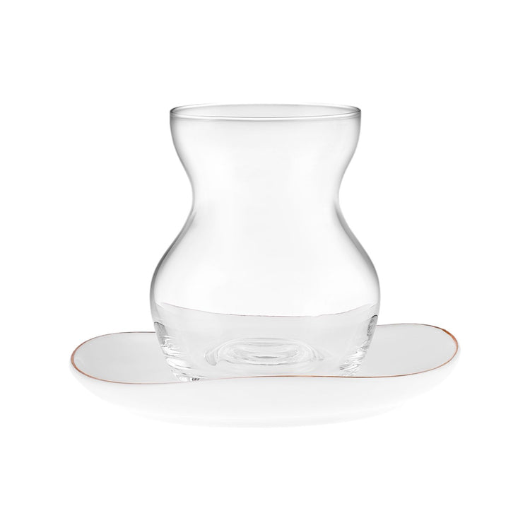 KARACA STREAMLINE MIDDLE 6-PERSON TEA SET, WHITE