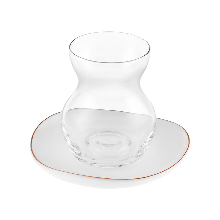 KARACA STREAMLINE MIDDLE 6-PERSON TEA SET, WHITE