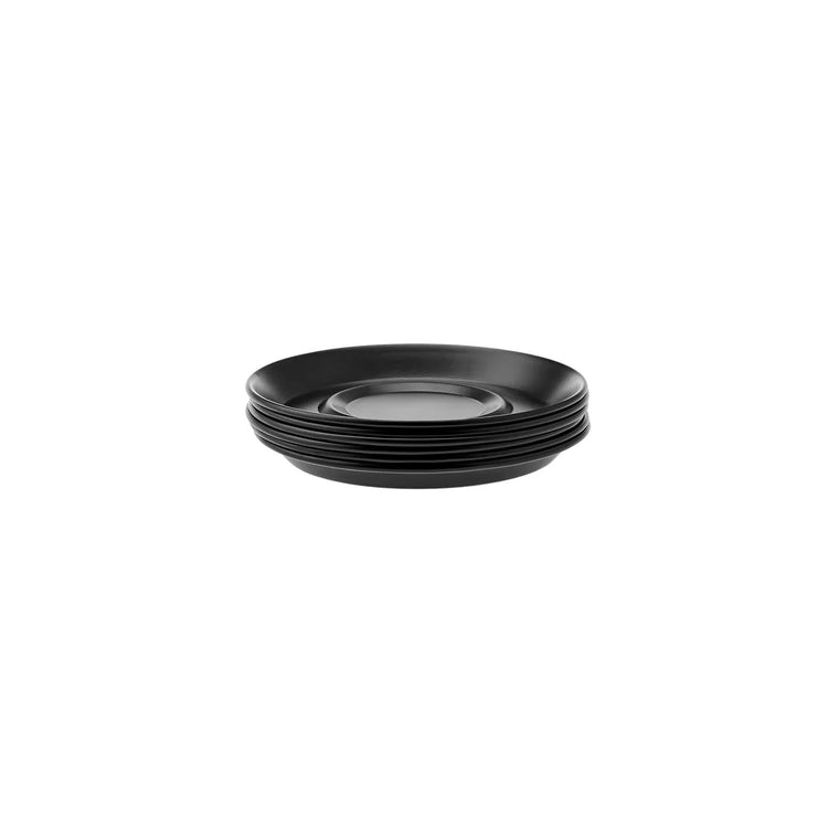 KARACA METAL 6-Piece TEA PLATE SET, BLACK