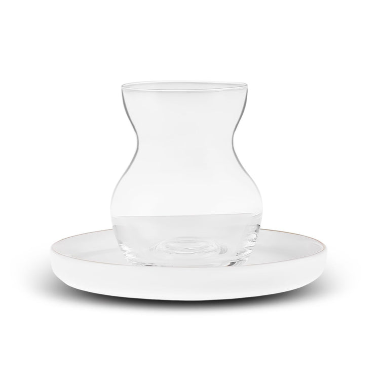 KARACA STREAMLINE SUNSET 6-PERSON 12 PIECE TEA SET, WHITE