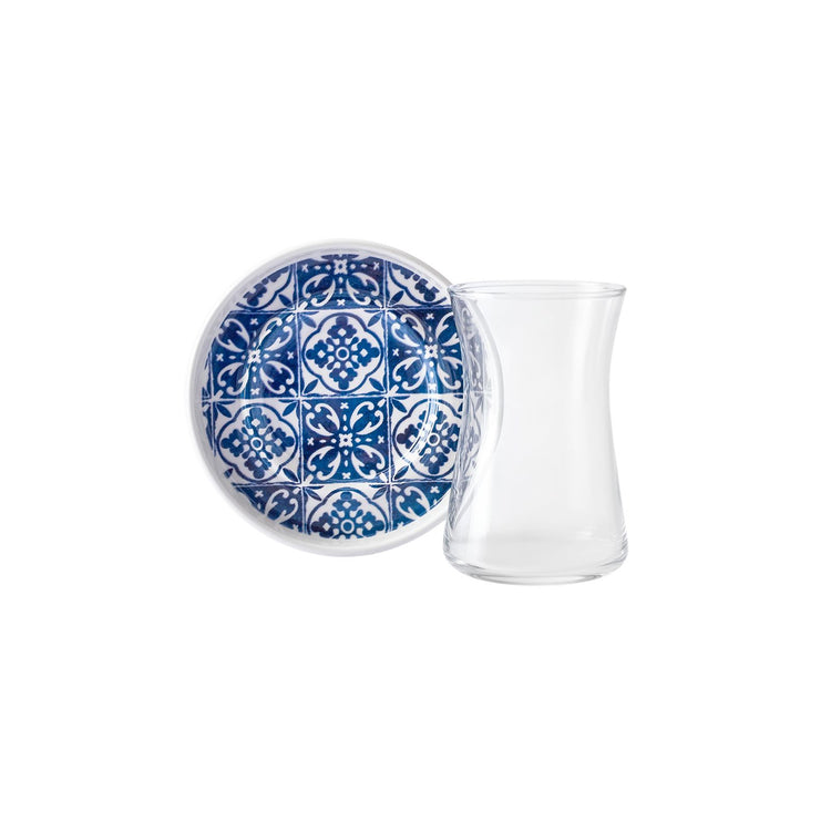 KARACA MAVILI 170 ML 12-Piece TEA SET, BLUE
