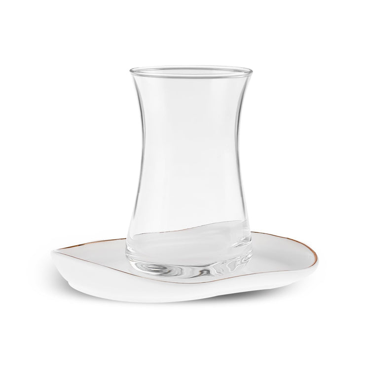 KARACA STREAMLINE PLATO 6-PERSON 12 PIECE TEA SET, WHITE