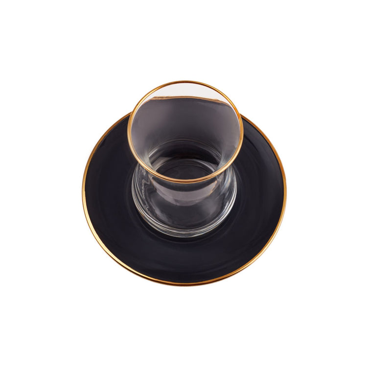 KARACA RETRO ANTHRACITE 6-PERSON TEA SET