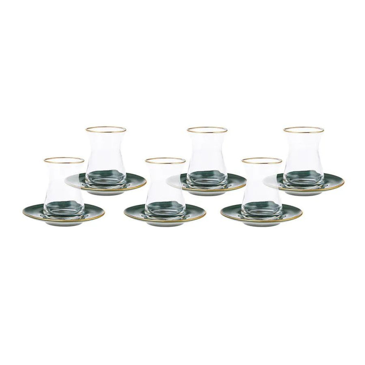 KARACA RETRO GREEN 6-PERSON 12-PIECE TEA SET