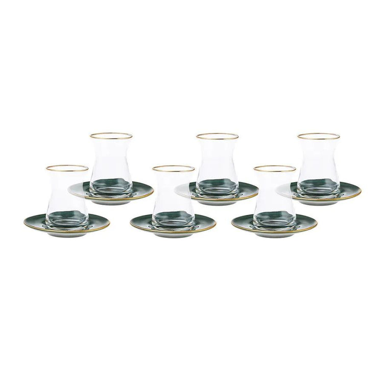 KARACA RETRO GREEN 6-PERSON 12-PIECE TEA SET