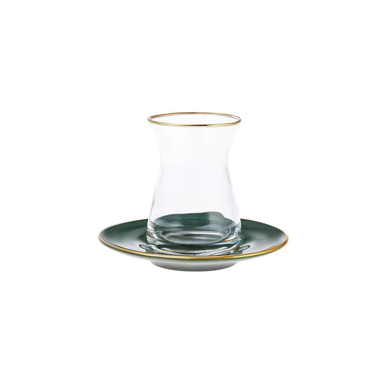 KARACA RETRO GREEN 6-PERSON 12-PIECE TEA SET