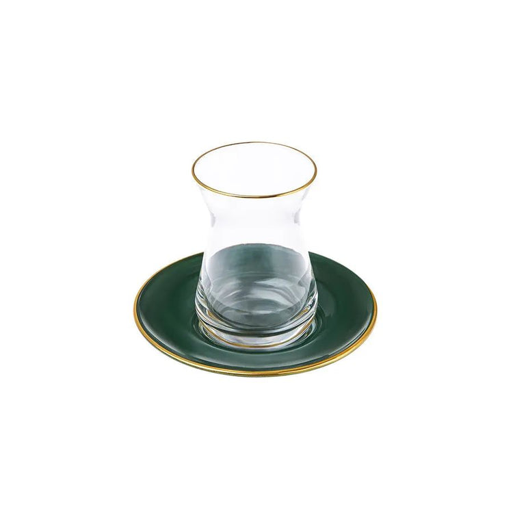 KARACA RETRO GREEN 6-PERSON 12-PIECE TEA SET