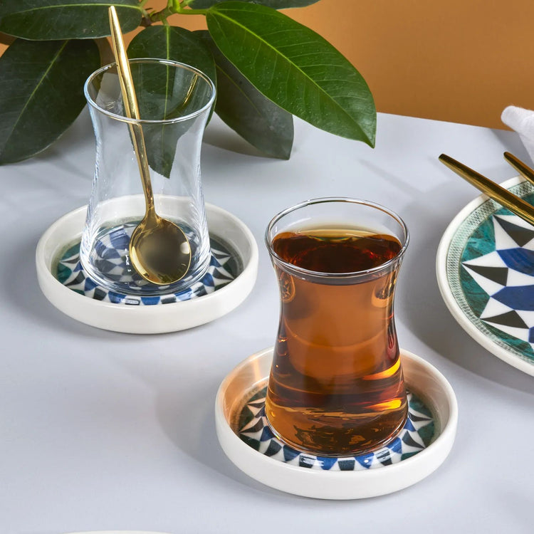 KARACA ROMAN 10 CM 12-PIECE TEA SET, MULTICOLOR