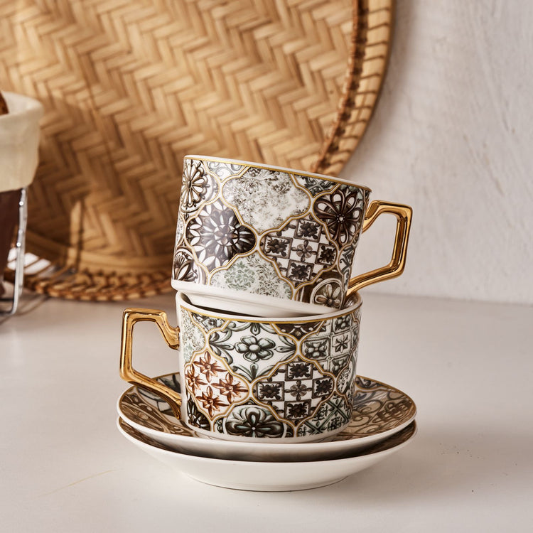 Karaca Milas 2-Person 230 Ml Tea Cup Set, Green