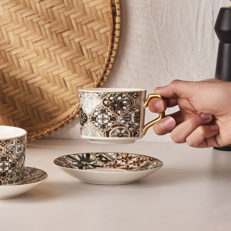 Karaca Milas 2-Person 230 Ml Tea Cup Set, Green