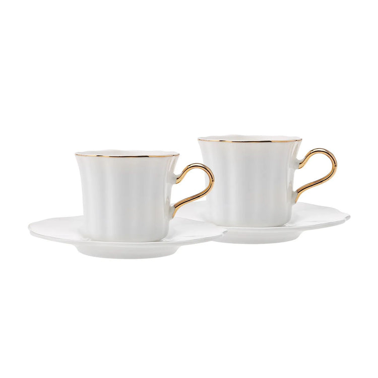 Karaca Parka 2-Person Tea Cup Set, White