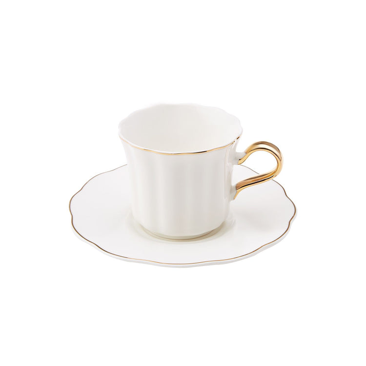 Karaca Parka 2-Person Tea Cup Set, White