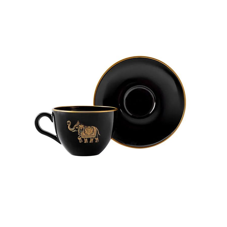 KARACA KATZZE 240 ML SET OF 6 TEA CUP SET, BLACK
