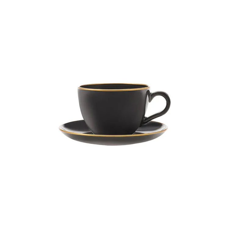 KARACA KATZZE 240 ML SET OF 6 TEA CUP SET, BLACK