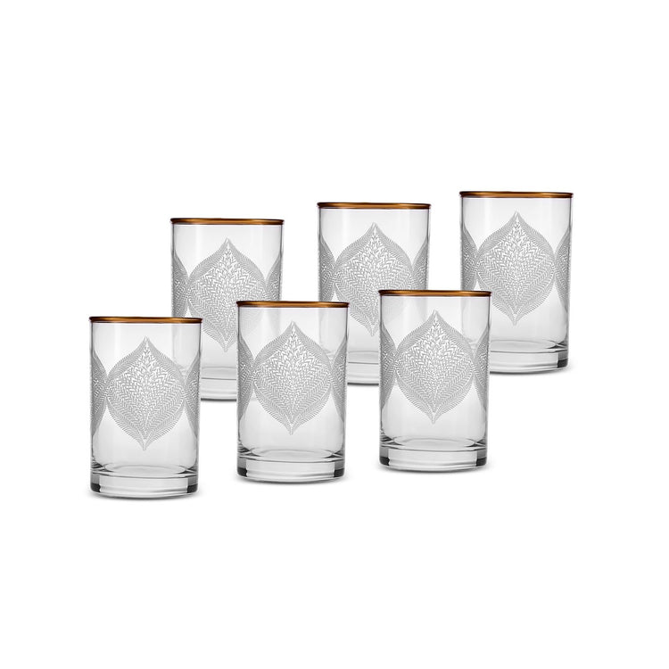 KARACA DEFNE 6-PIECE COFFEE SIDE GLASS, GOLD