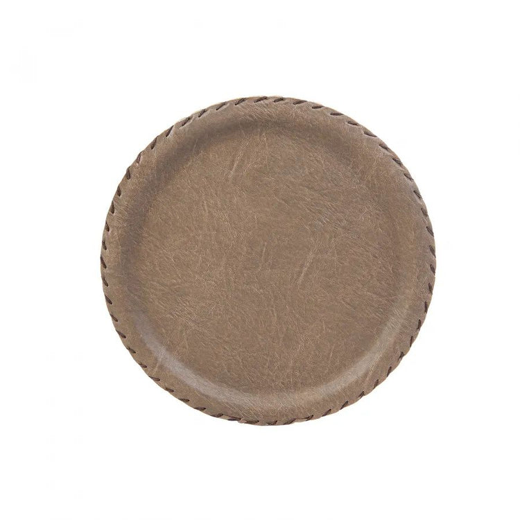 KARACA PELLE ROUND TRAY, BROWN