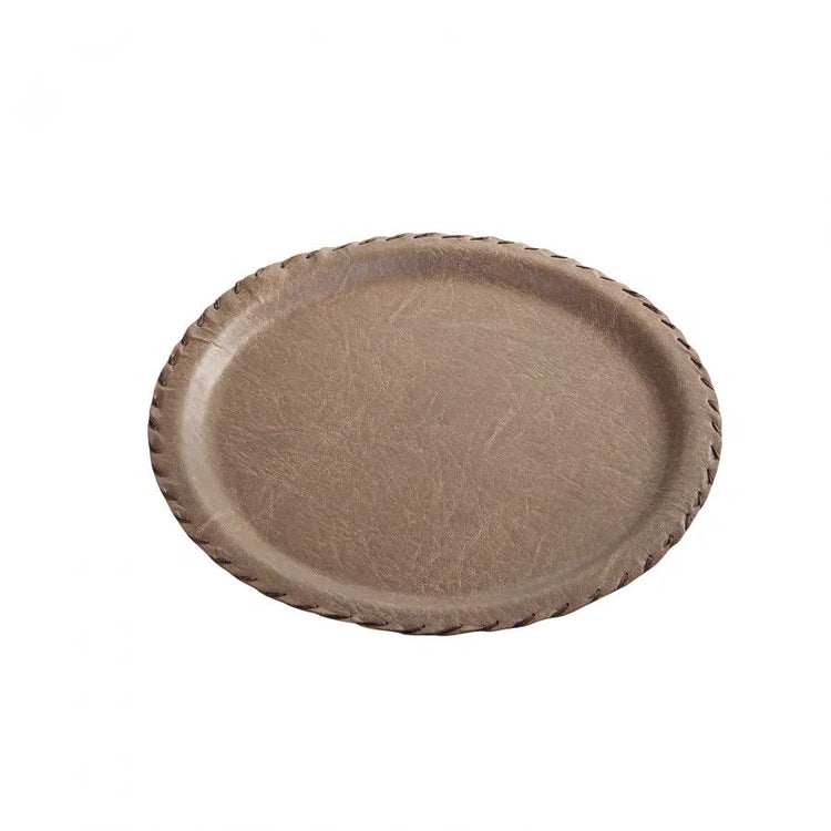 KARACA PELLE ROUND TRAY, BROWN