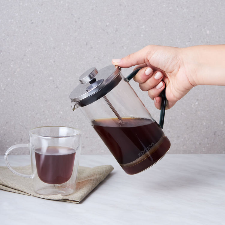 KARACA COFFEE BEAN FRENCH PRESS, 600 ML, CLEAR