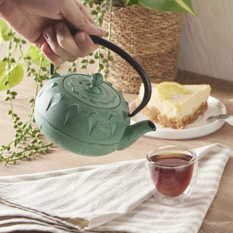 KARACA GREENISH CAST IRON TEAPOT 600 ML, GREEN