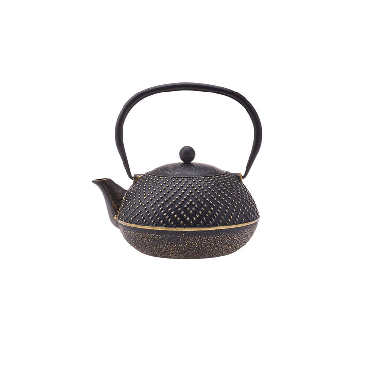 KARACA DARK GOLD CAST IRON TEAPOT 900 ML, BLACK