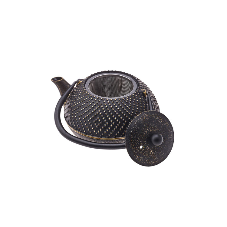 KARACA DARK GOLD CAST IRON TEAPOT 900 ML, BLACK