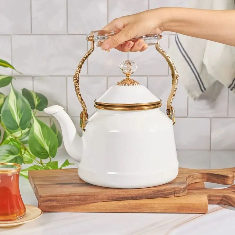 KARACA TROY VINTAGE KETTLE, WHITE