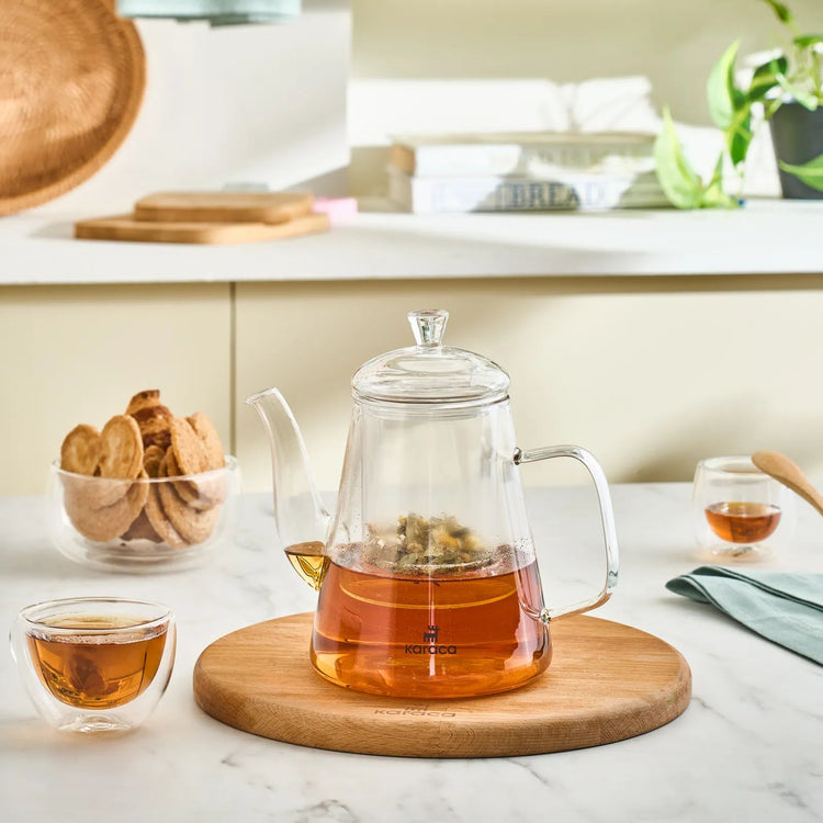 KARACA LEMUR COFFEE KETTLE 1000 ML, CLEAR