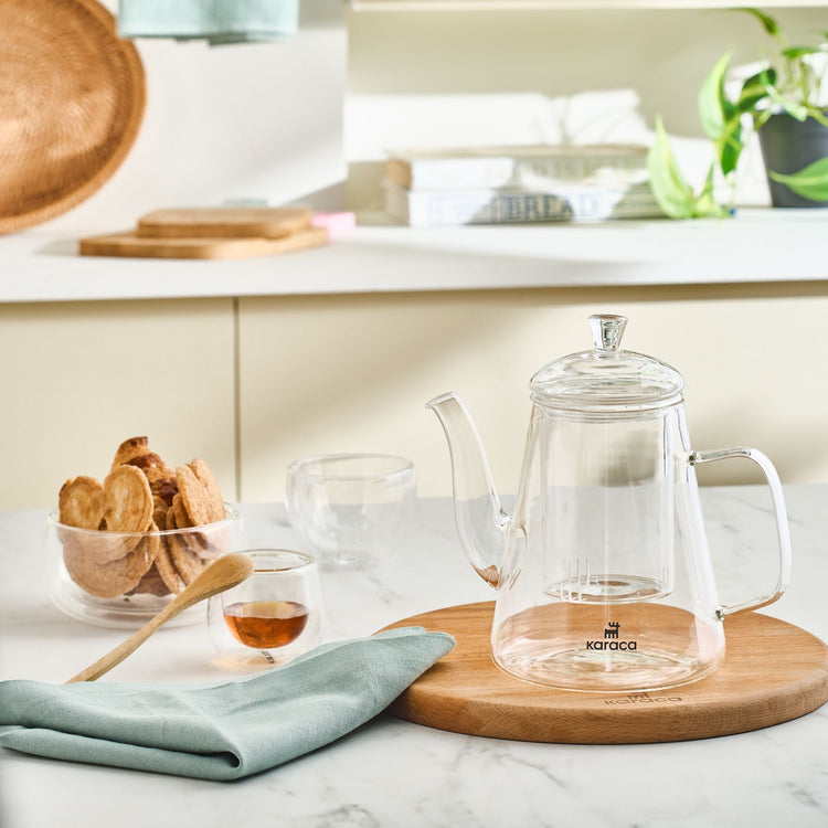 KARACA LEMUR COFFEE KETTLE 1000 ML, CLEAR