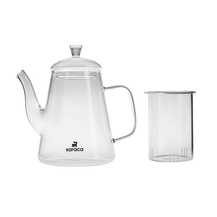 KARACA LEMUR COFFEE KETTLE 1000 ML, CLEAR