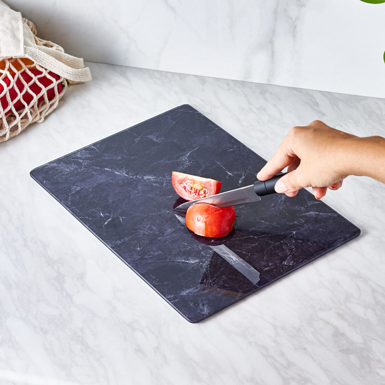 KARACA AYAZ GLASS CUTTING BOARD, BLACK