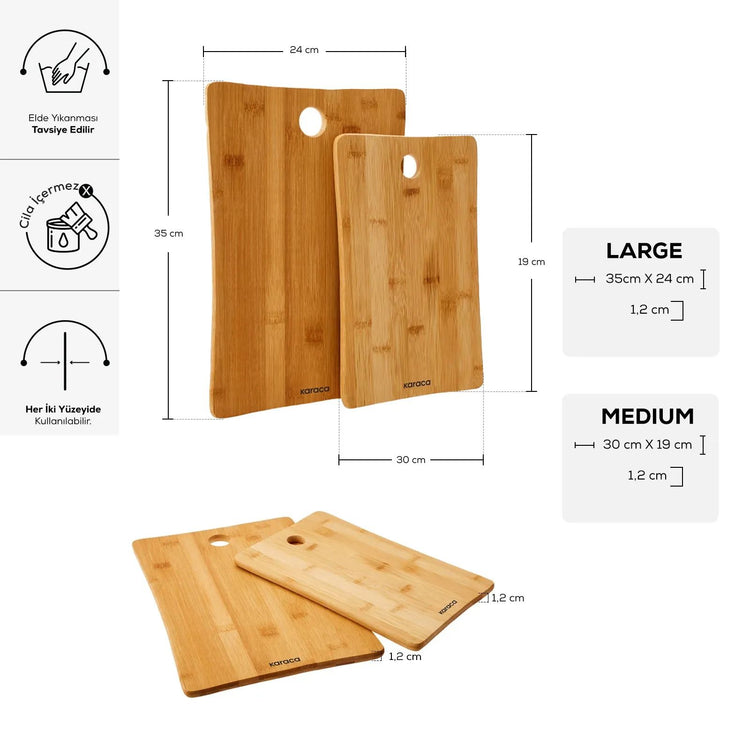 KARACA BAMBOO 2-PIECE CUTTING BOARD