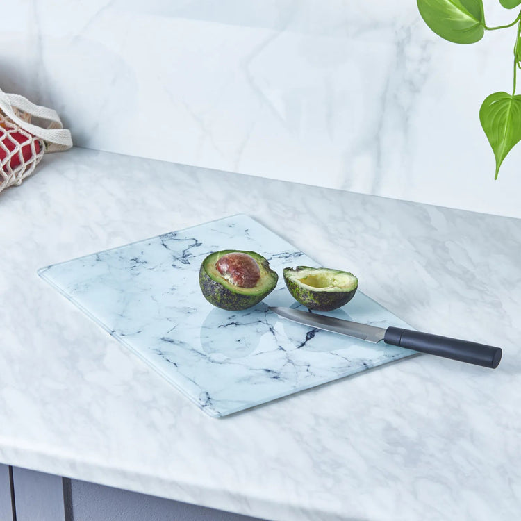 KARACA DEEP GLASS CUTTING BOARD, WHITE