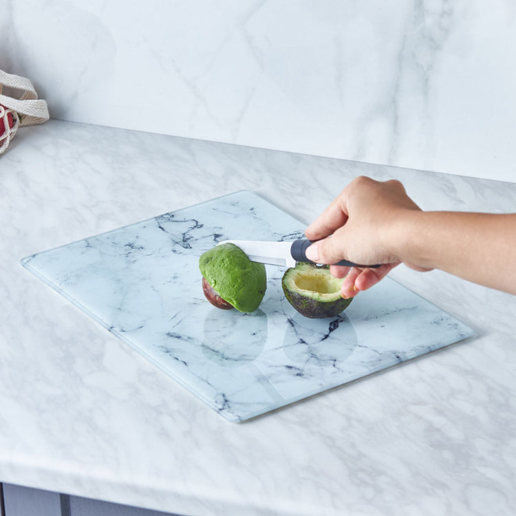 KARACA DEEP GLASS CUTTING BOARD, WHITE