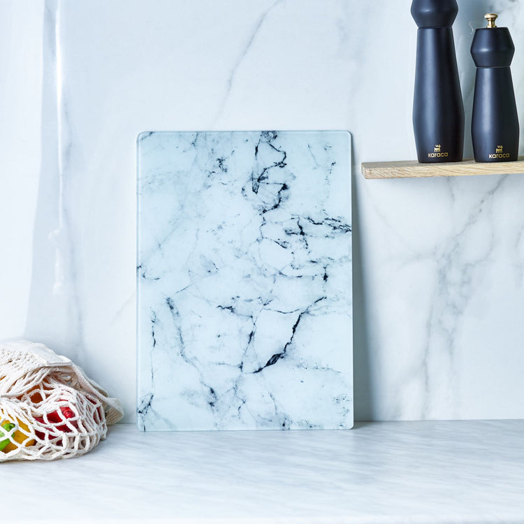 KARACA DEEP GLASS CUTTING BOARD, WHITE