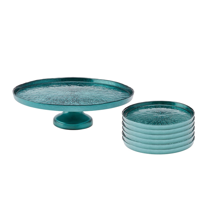 KARACA TEO 7-PIECE CAKE/DESSERT SET, GREEN