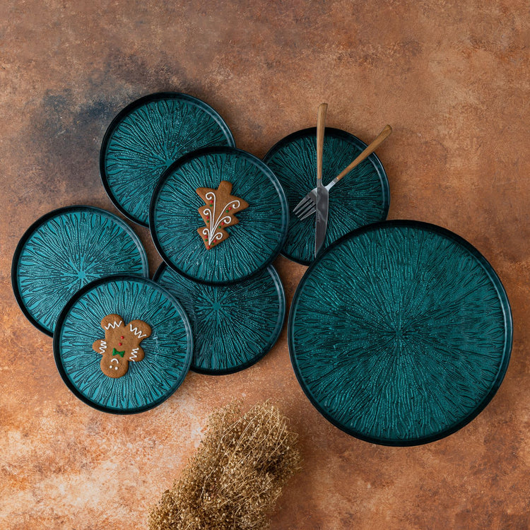 KARACA TEO 7-PIECE CAKE/DESSERT SET, GREEN